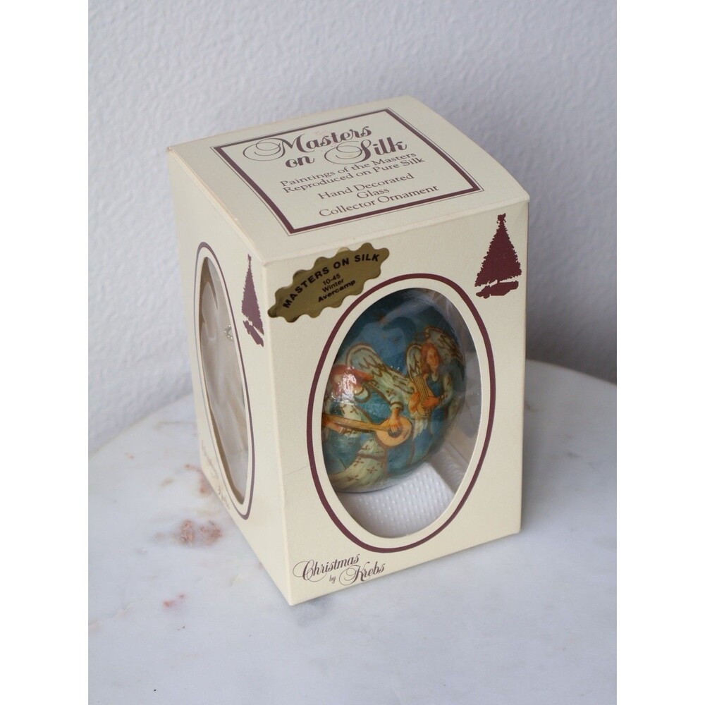 Krebs Masters On Silk Christmas & Glass Ornaments Winter Avercamp Painting